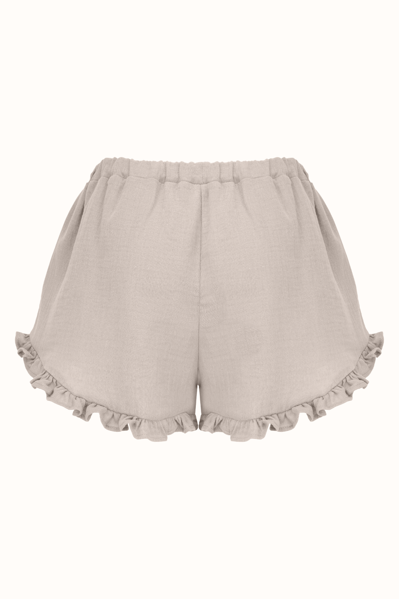 Victoria muslin shorts with beige frill - lullaboob