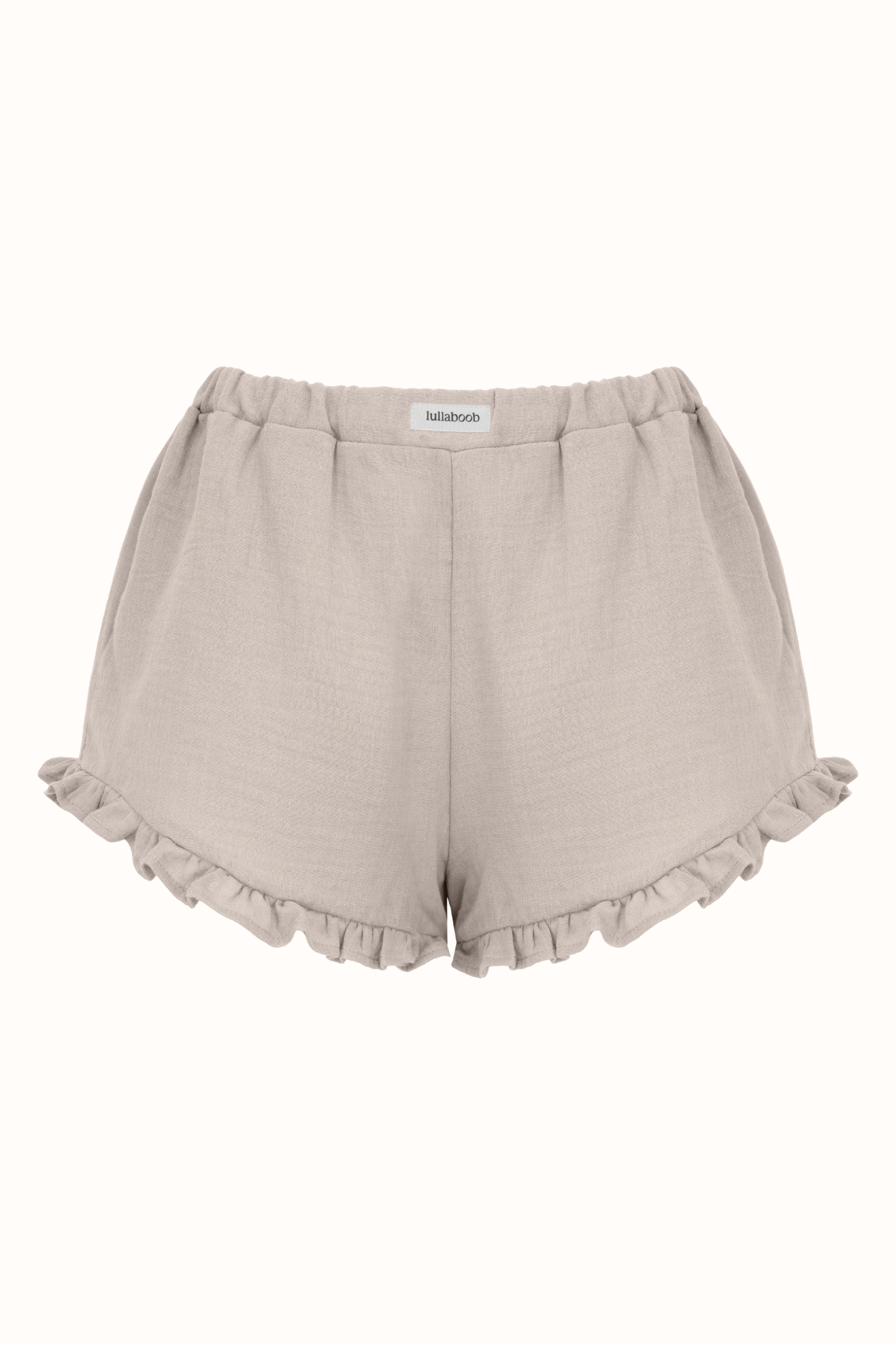 Victoria Postpartale Shorts aus Musselin mit Rüschen - Beige