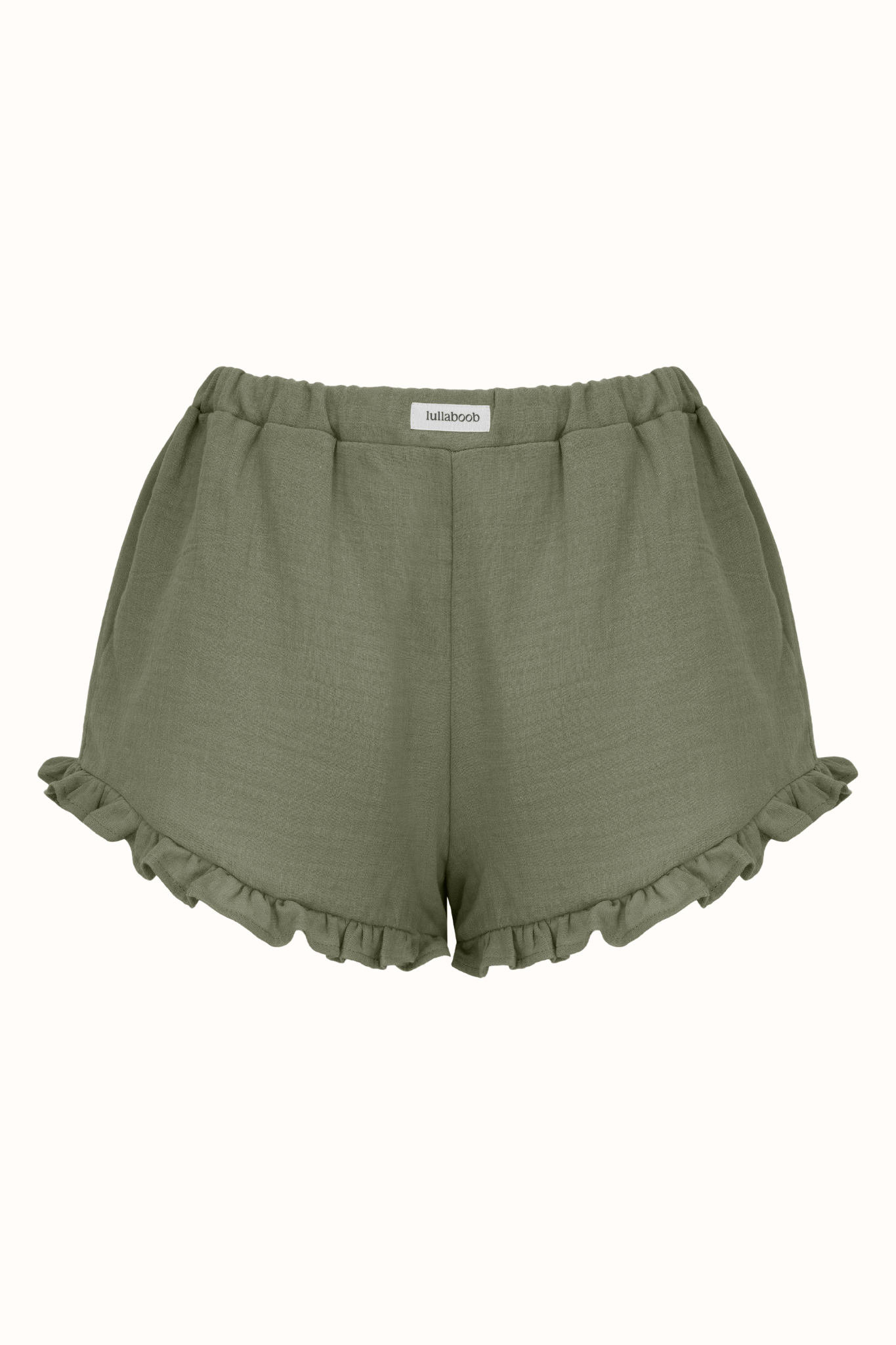 Short post-partum en mousseline Victoria avec volants - Olive